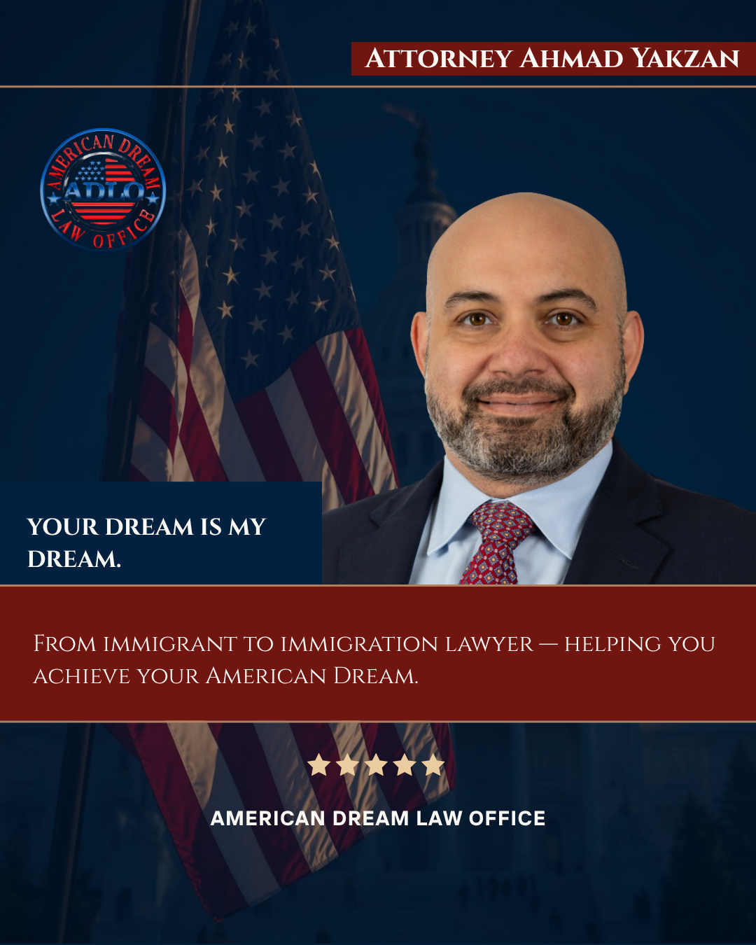Ahmad Yakzan, abogado de inmigración de American Dream Law Office
