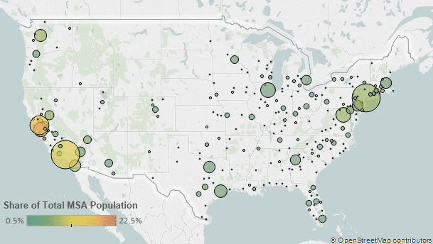 Asian Immigrants in the United States Map