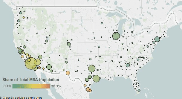 Mexican Immigrants in the United States map